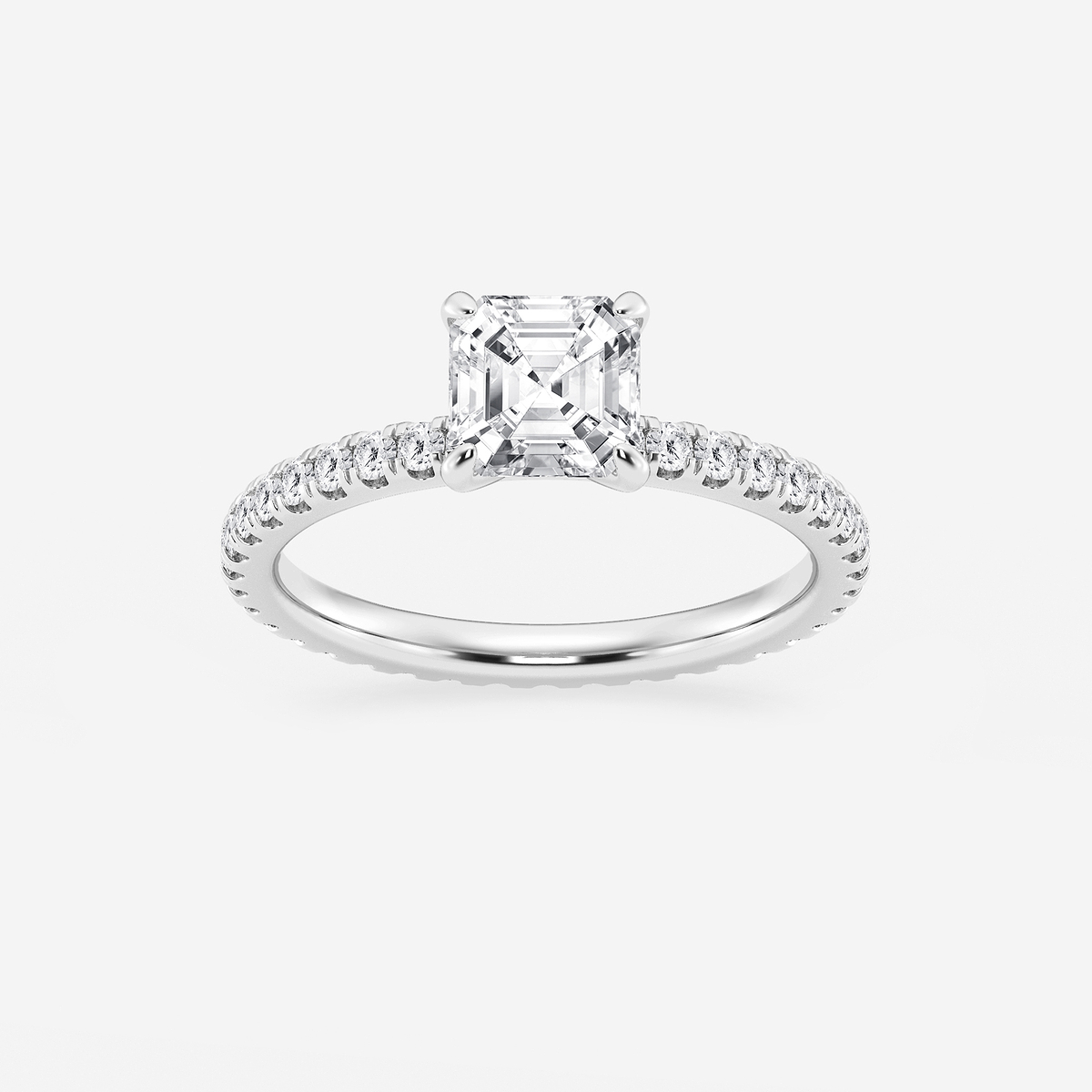 1 1/2 ctw Asscher Lab Grown Diamond Eternity Engagement Ring